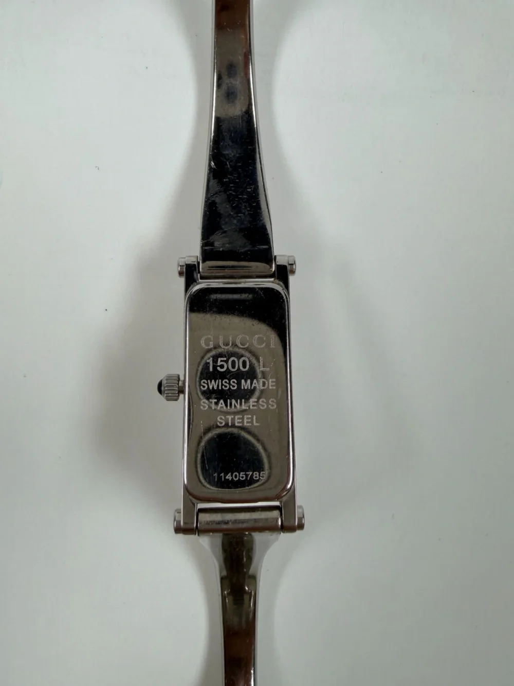 Gucci Silver Slim Rectangular Bangle Watch